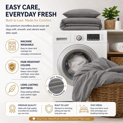 Microfibre Duvet Cover Set – Ultra Soft Easy Care Bedding | Night Zone