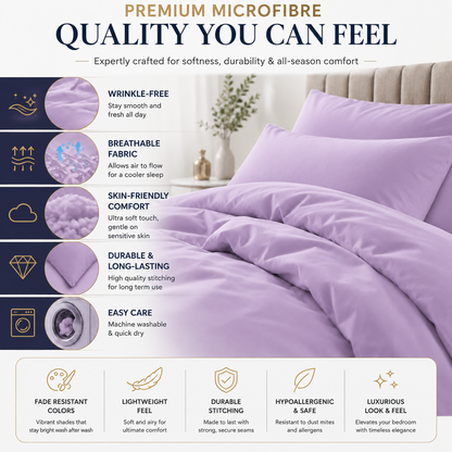 Microfibre Duvet Cover Set – Ultra Soft Easy Care Bedding | Night Zone