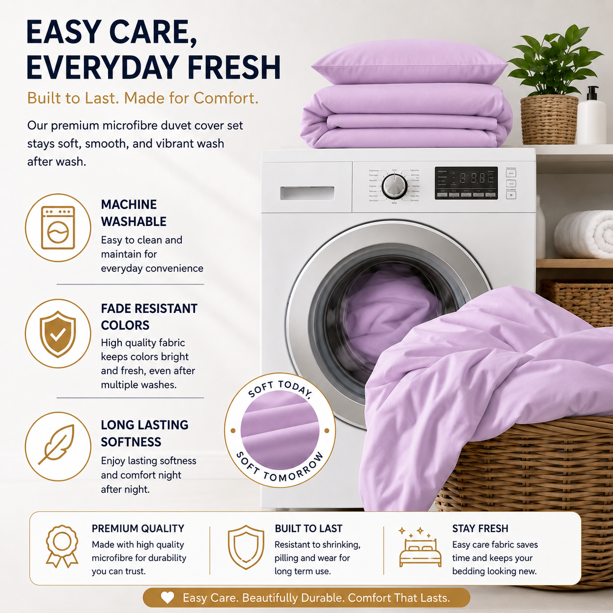 Microfibre Duvet Cover Set – Ultra Soft Easy Care Bedding | Night Zone