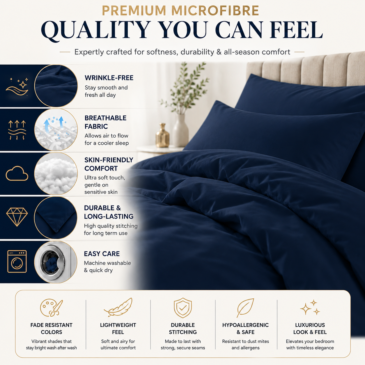 Microfibre Duvet Cover Set – Ultra Soft Easy Care Bedding | Night Zone
