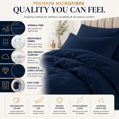 Microfibre Duvet Cover Set – Ultra Soft Easy Care Bedding | Night Zone