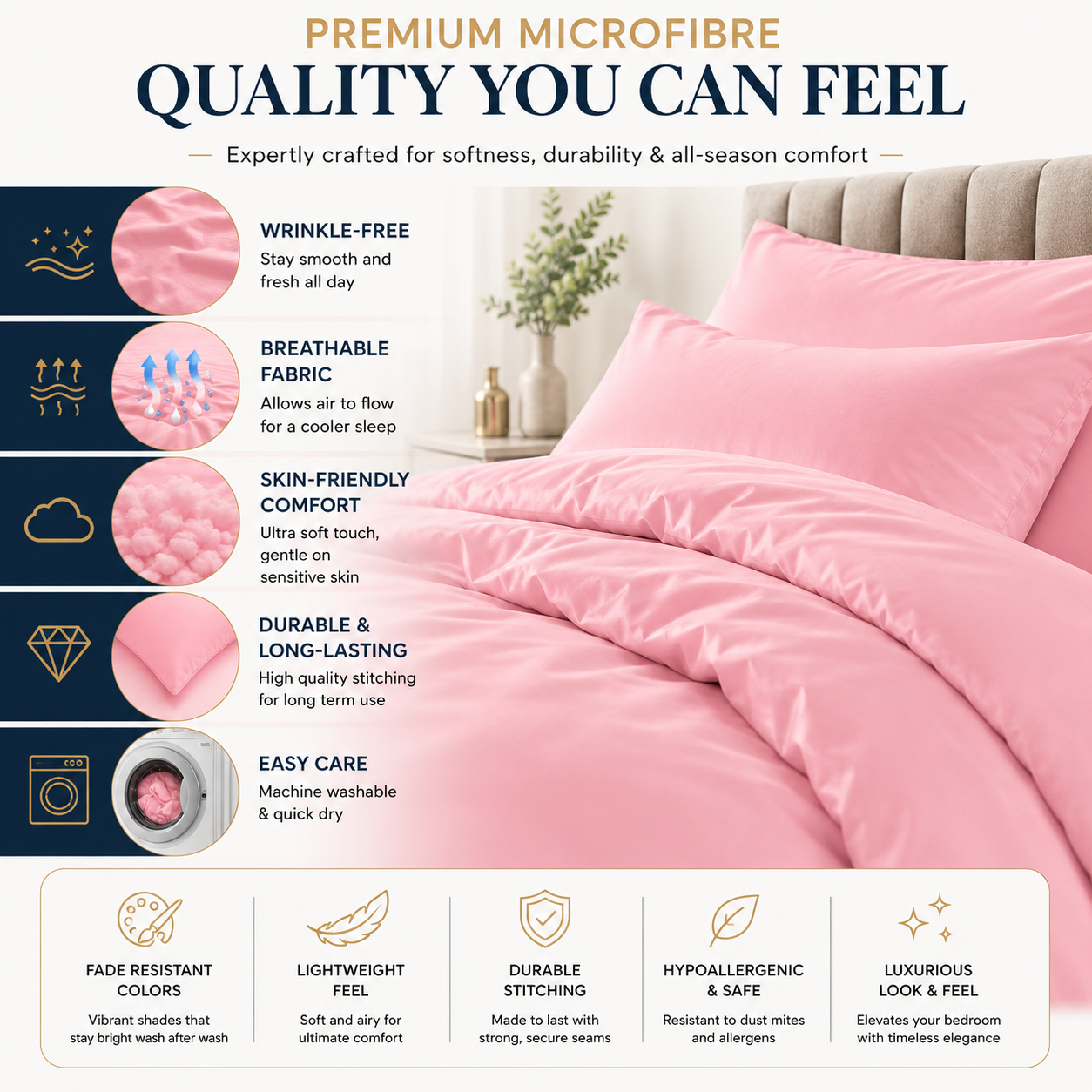 Microfibre Duvet Cover Set – Ultra Soft Easy Care Bedding | Night Zone