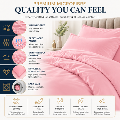 Microfibre Duvet Cover Set – Ultra Soft Easy Care Bedding | Night Zone