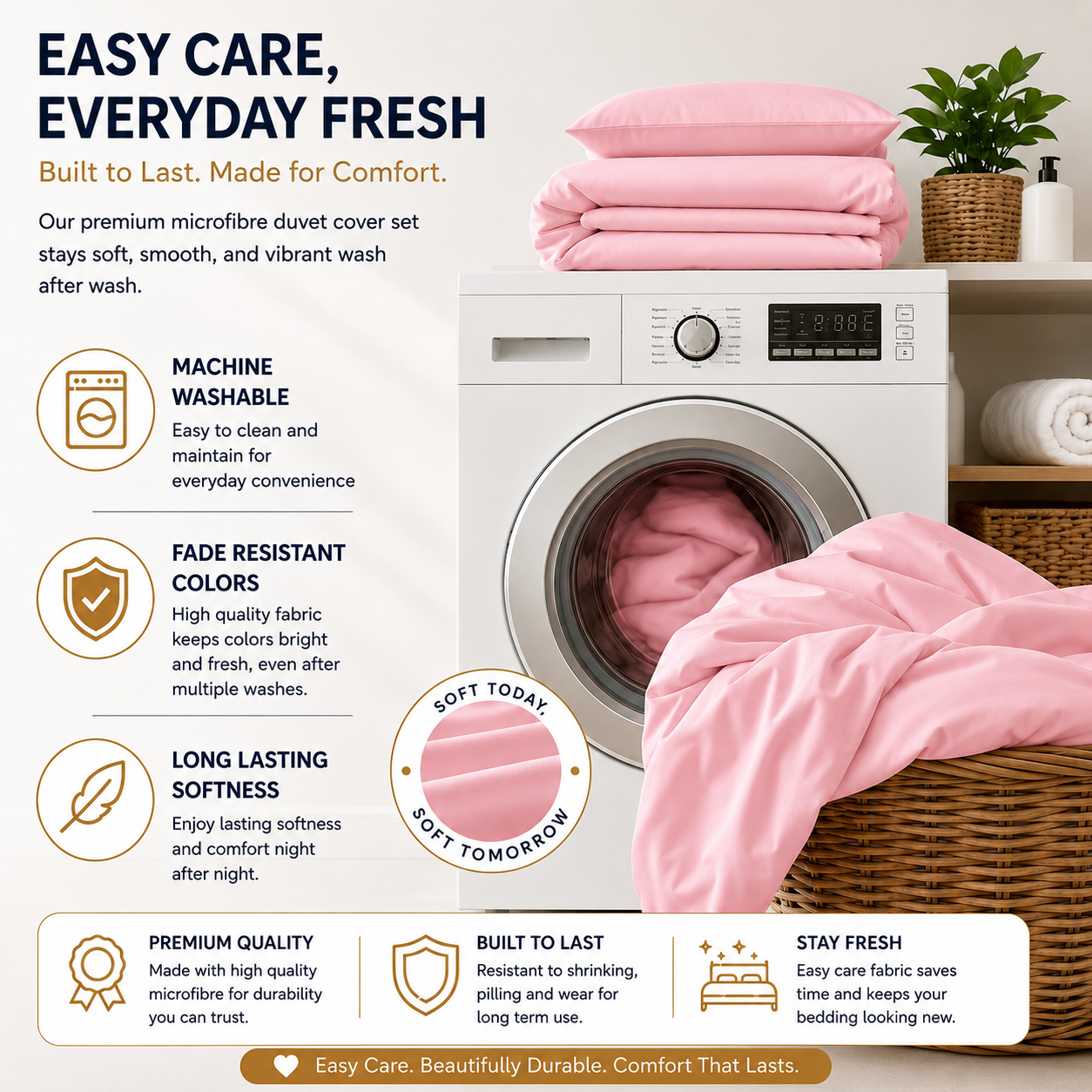 Microfibre Duvet Cover Set – Ultra Soft Easy Care Bedding | Night Zone