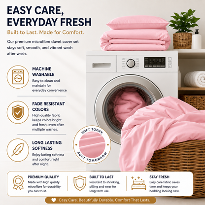 Microfibre Duvet Cover Set – Ultra Soft Easy Care Bedding | Night Zone