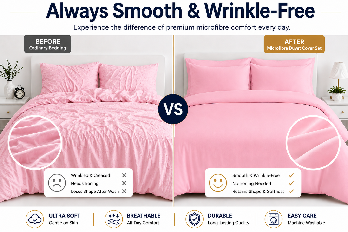 Microfibre Duvet Cover Set – Ultra Soft Easy Care Bedding | Night Zone