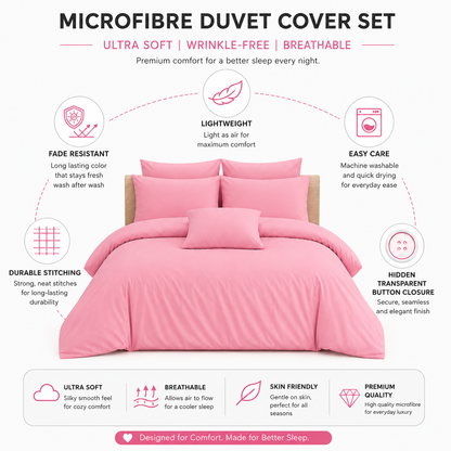 Microfibre Duvet Cover Set – Ultra Soft Easy Care Bedding | Night Zone