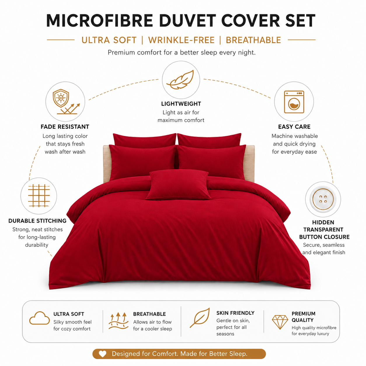 Microfibre Duvet Cover Set – Ultra Soft Easy Care Bedding | Night Zone