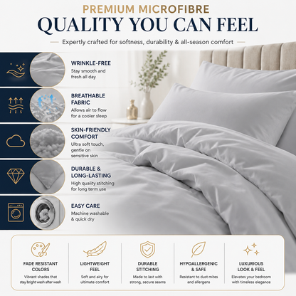 Microfibre Duvet Cover Set – Ultra Soft Easy Care Bedding | Night Zone