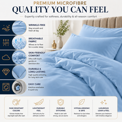 Microfibre Duvet Cover Set – Ultra Soft Easy Care Bedding | Night Zone