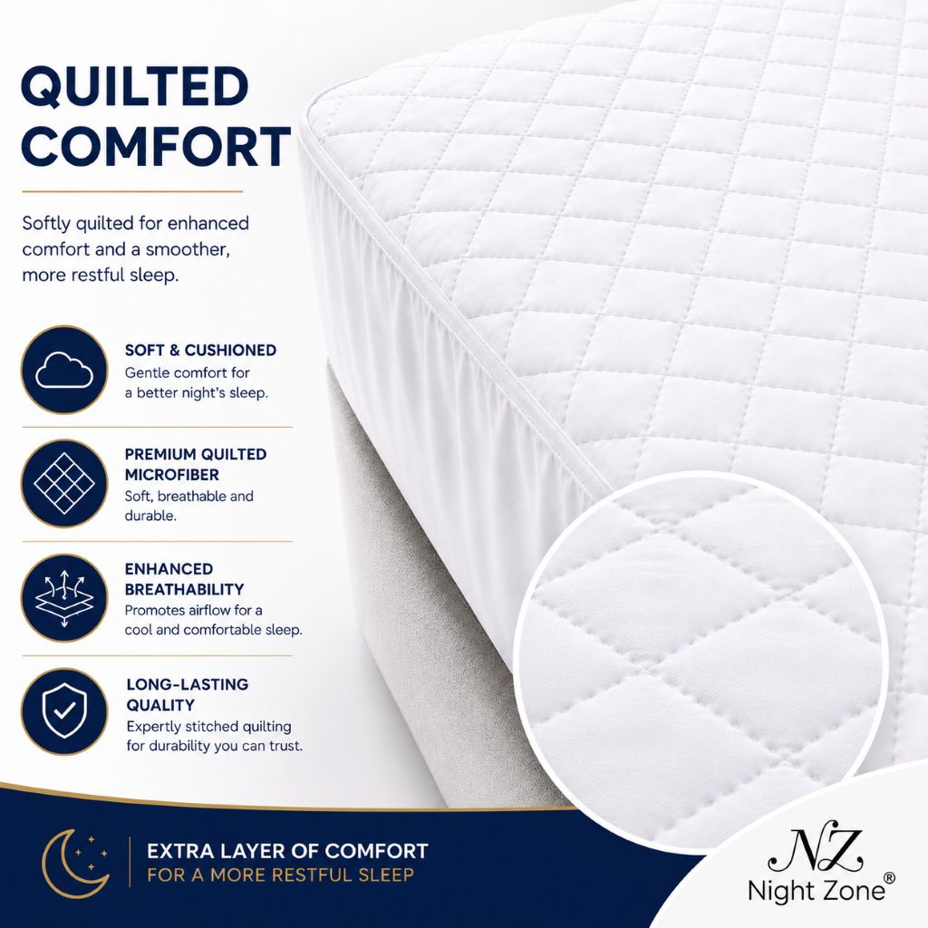 Microfiber Quilted Waterproof Mattress Protector Extra Deep 30cm – Soft Breathable Mattress Cover | Night Zone