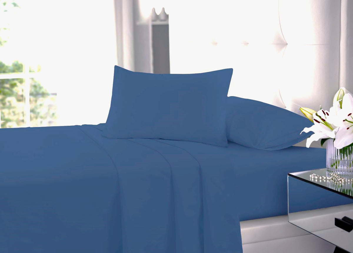 Polycotton Sheet Set – Fitted Sheet, Flat Sheet & Pillowcases Easy Care Bedding | Night Zone