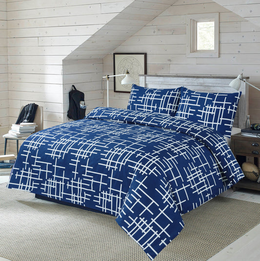 Nixie Geometric Microfibre Duvet Cover Set – Soft Easy Care Modern Bedding | Night Zone