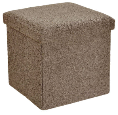 Boucle Teddy Storage Box – Soft Fabric Storage Ottoman | Night Zone