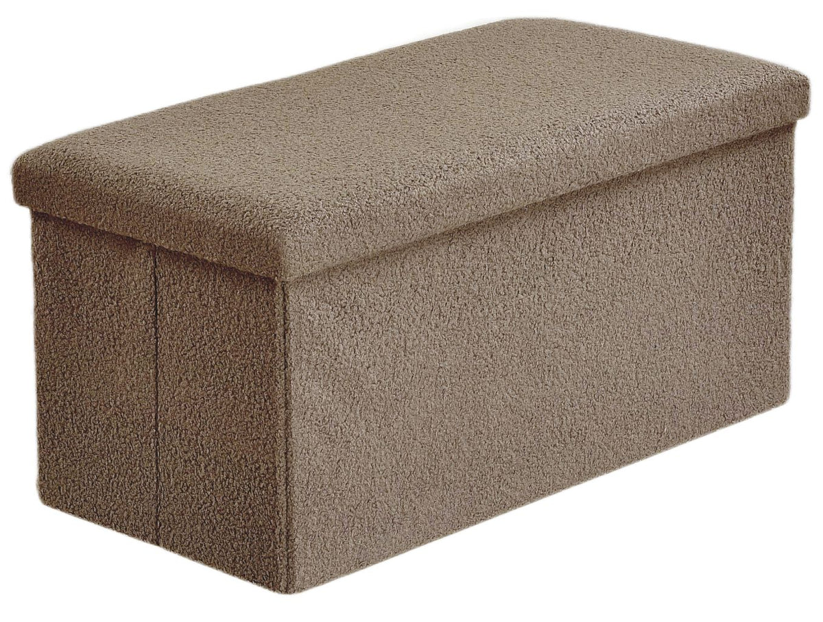 Boucle Teddy Storage Box – Soft Fabric Storage Ottoman | Night Zone