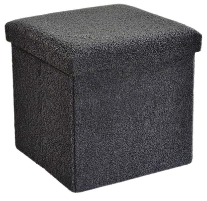 Boucle Teddy Storage Box – Soft Fabric Storage Ottoman | Night Zone