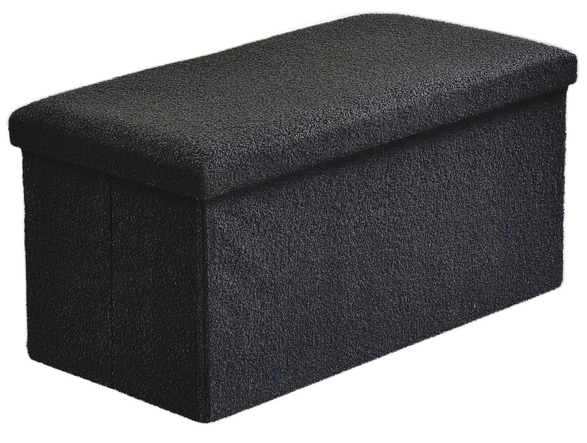 Boucle Teddy Storage Box – Soft Fabric Storage Ottoman | Night Zone