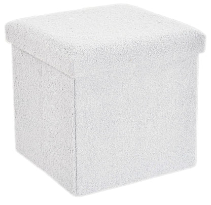 Boucle Teddy Storage Box – Soft Fabric Storage Ottoman | Night Zone
