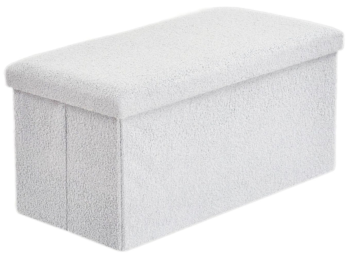 Boucle Teddy Storage Box – Soft Fabric Storage Ottoman | Night Zone