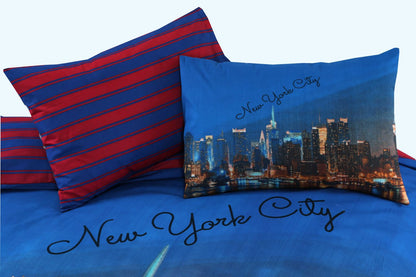 3D New York City Printed Poly-cotton Duvet Cover Set | Night Zone