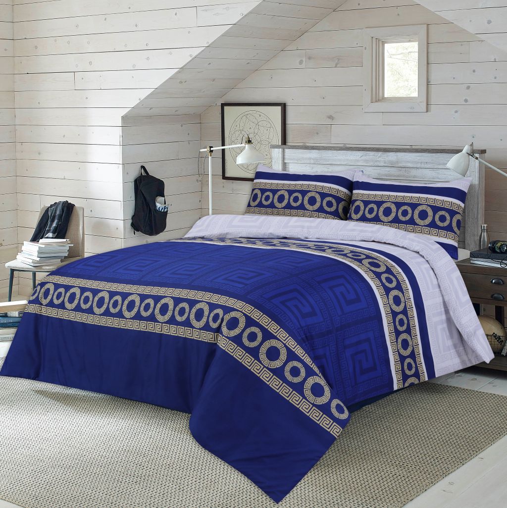 4 Piece Printed Microfiber Bedding Set – Duvet Cover, Fitted Sheet & Pillowcases | Night Zone