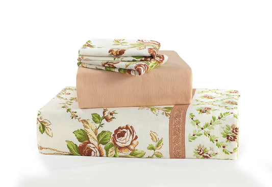 Olivia Floral Flannelette Sheet Set – 100% Brushed Cotton Bedding | Night Zone