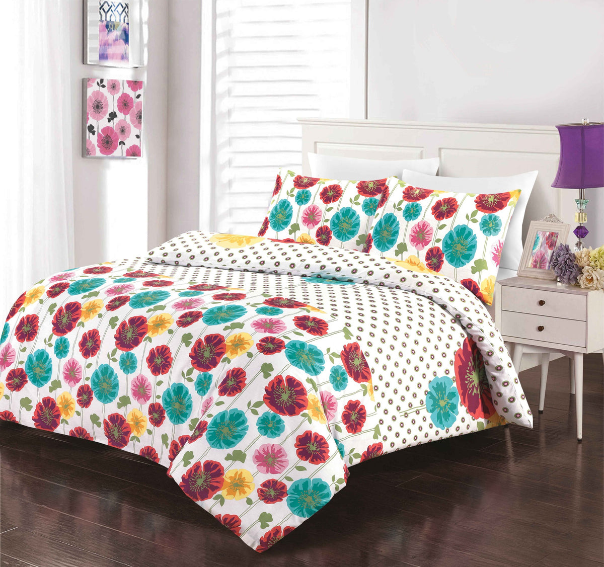 Penelope Printed Polycotton Duvet Cover Set – Soft Easy Care Bedding | Night Zone