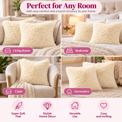 Teddy Hug Fleece Cushion Cover – Soft Fluffy Snug Cuddle Cushion Cover | Night Zone