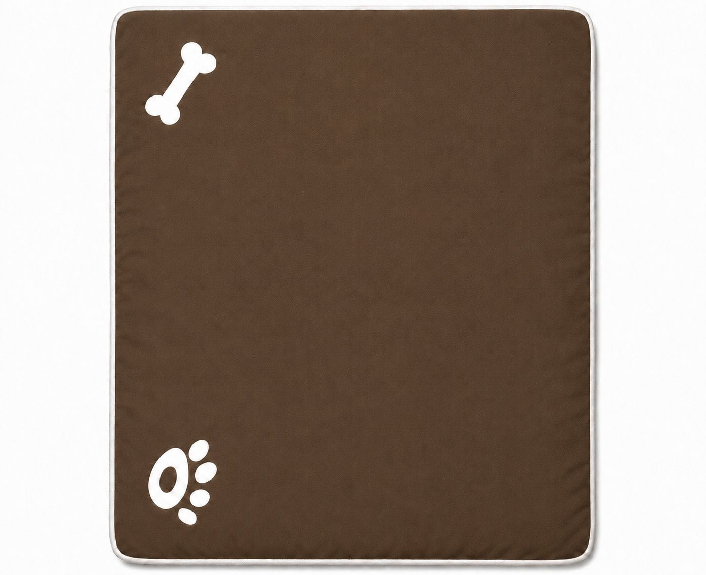 Bone & Paw Print Washable Pet Bed for Dogs and Cats Soft 100% Polyester Sleeping Cushion with Removable Zipper
