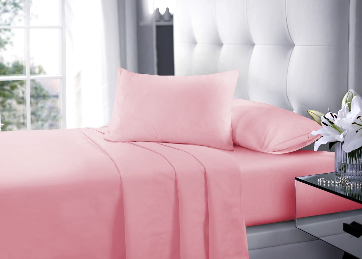 Polycotton Sheet Set – Fitted Sheet, Flat Sheet & Pillowcases Easy Care Bedding | Night Zone
