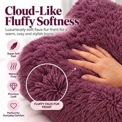 Teddy Hug Fleece Cushion Cover – Soft Fluffy Snug Cuddle Cushion Cover | Night Zone