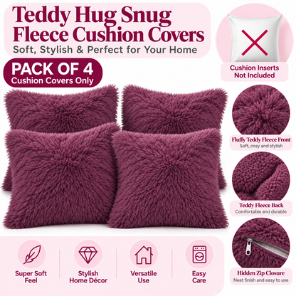 Teddy Hug Fleece Cushion Cover – Soft Fluffy Snug Cuddle Cushion Cover | Night Zone