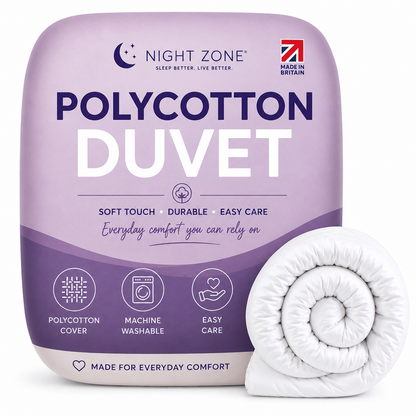 Hollowfibre Duvet – Soft Polycotton Lightweight Warm Bedding | Night Zone