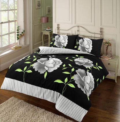 Rosaleen Printed Polycotton Duvet Cover Set – Soft Easy Care Bedding | Night Zone