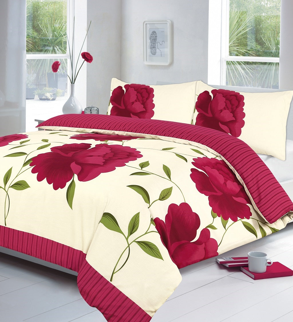 Rosaleen Printed Polycotton Duvet Cover Set – Soft Easy Care Bedding | Night Zone