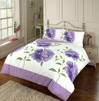 Rosaleen Printed Polycotton Duvet Cover Set – Soft Easy Care Bedding | Night Zone