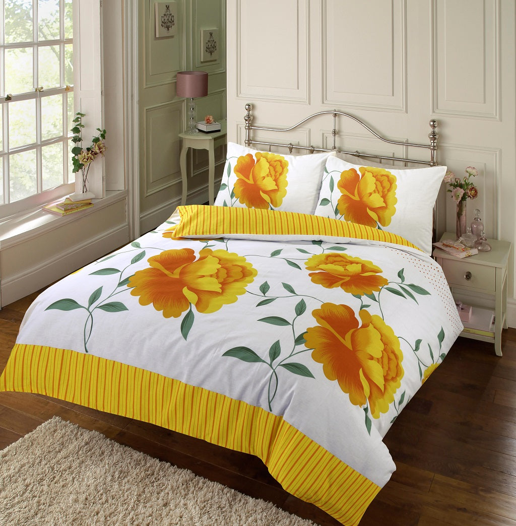 Rosaleen Printed Polycotton Duvet Cover Set – Soft Easy Care Bedding | Night Zone