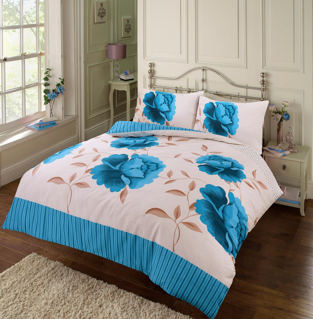 Rosaleen Printed Polycotton Duvet Cover Set – Soft Easy Care Bedding | Night Zone