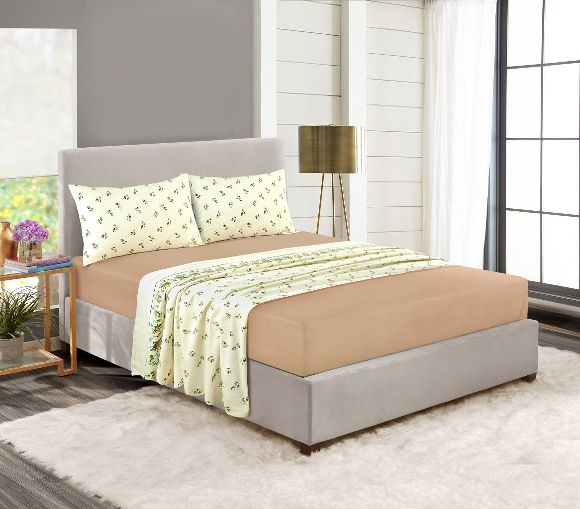 Rosebud Floral Flannelette Sheet Set – 100% Brushed Cotton Bedding | Night Zone