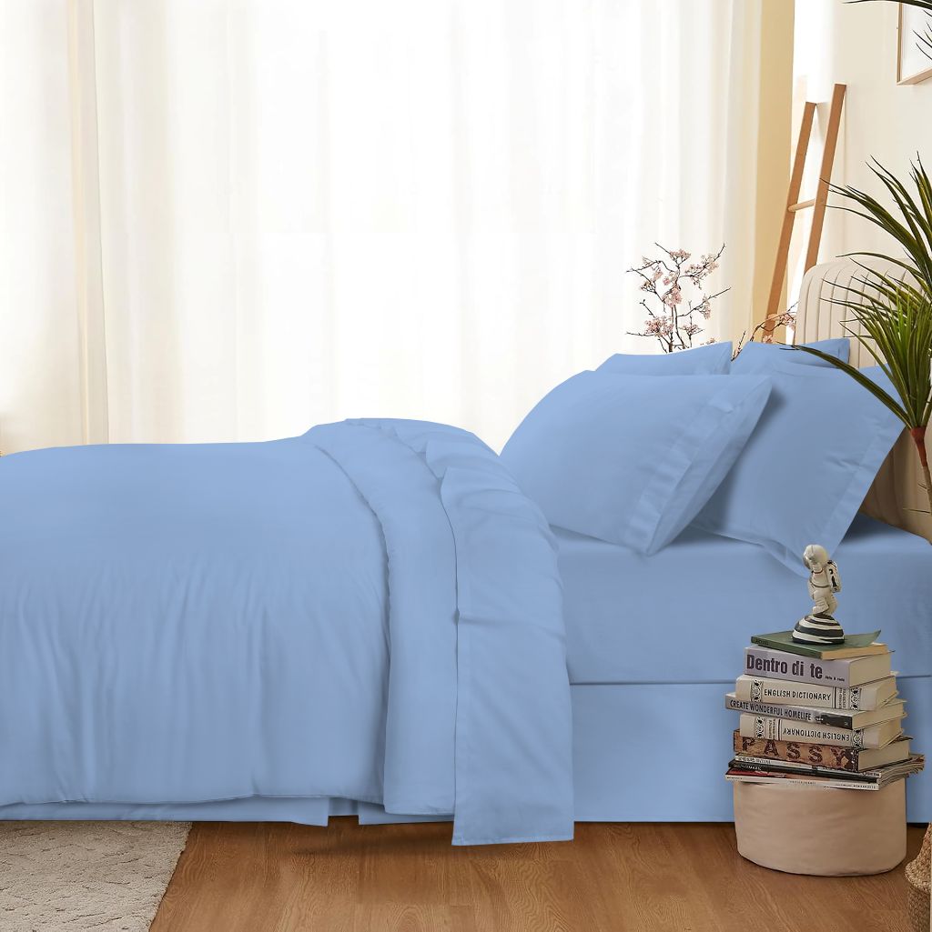 180 Thread Count Percale Pleated Valance Sheet – Non Iron Polycotton Bed Valance | Night Zone