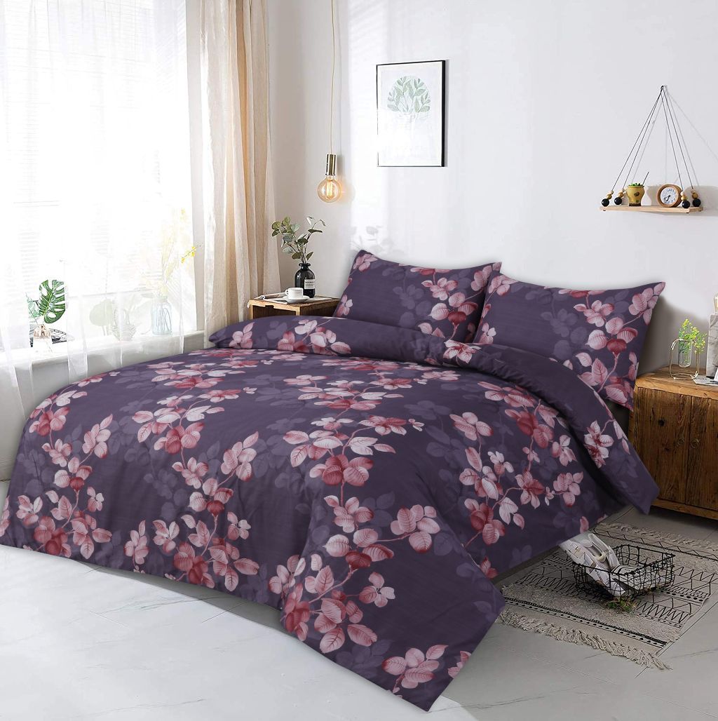 4 Piece Printed Microfiber Bedding Set – Duvet Cover, Fitted Sheet & Pillowcases | Night Zone