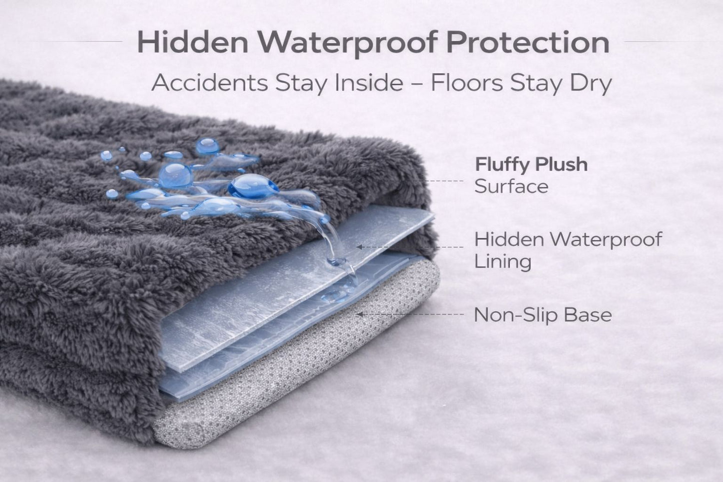 Waterproof Fleece Square Sofa Pet Bed – Soft Plush Washable Dog & Cat Bed | Night Zone