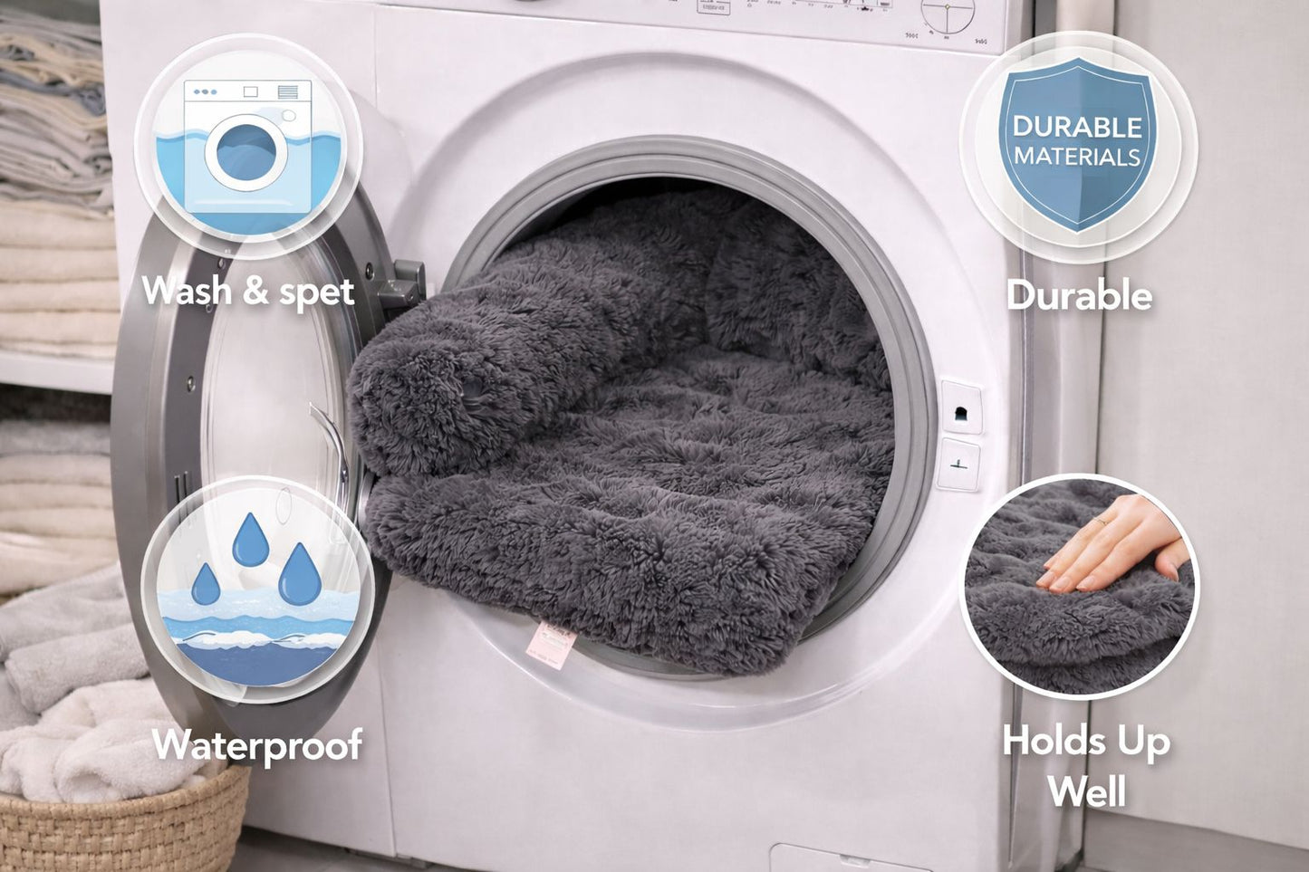 Waterproof Fleece Square Sofa Pet Bed – Soft Plush Washable Dog & Cat Bed | Night Zone