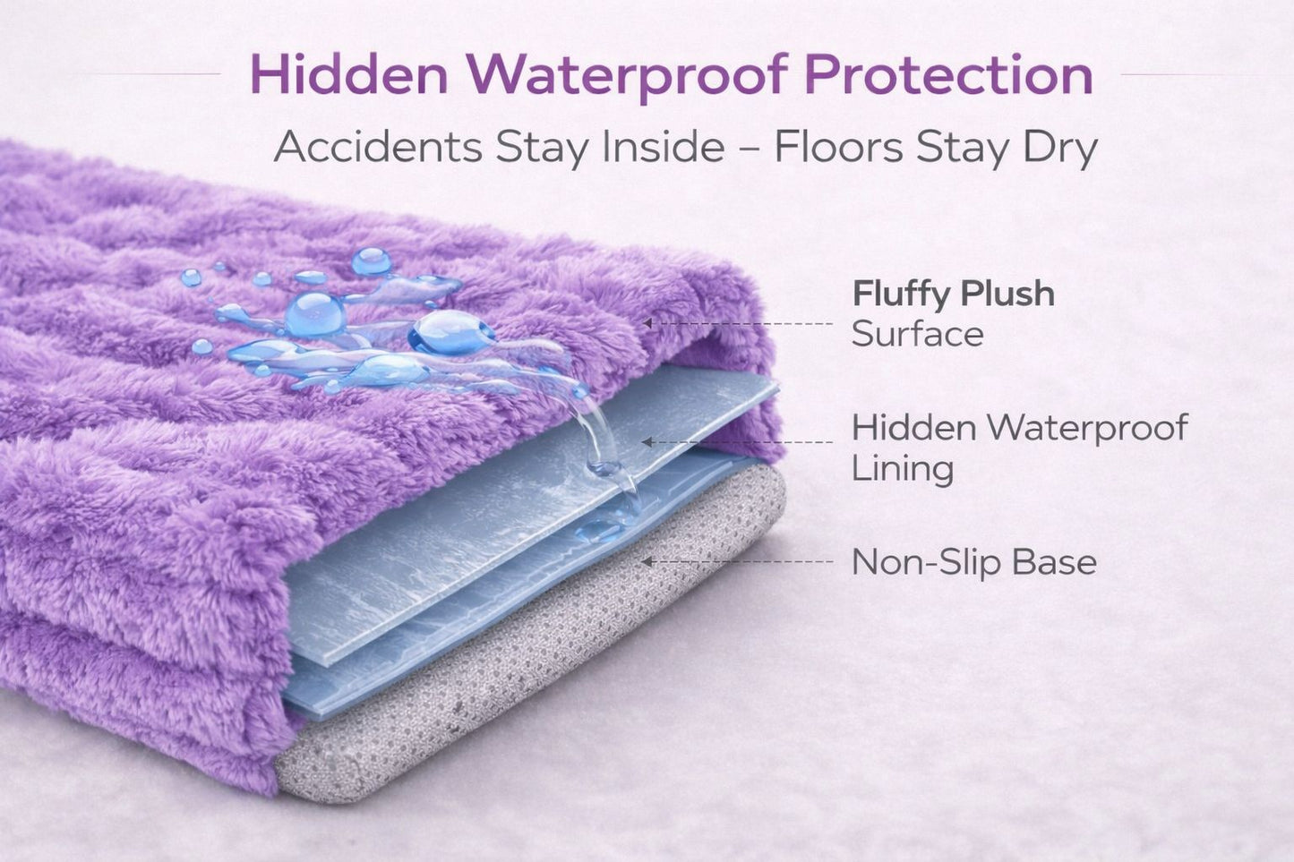 Waterproof Fleece Square Sofa Pet Bed – Soft Plush Washable Dog & Cat Bed | Night Zone