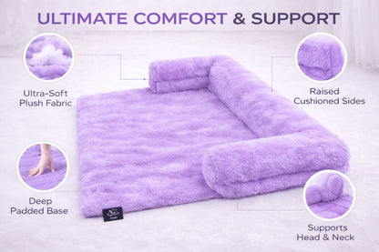 Waterproof Fleece Square Sofa Pet Bed – Soft Plush Washable Dog & Cat Bed | Night Zone