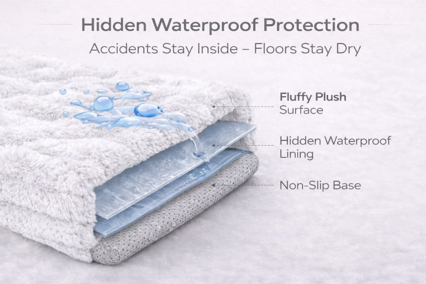 Waterproof Fleece Square Sofa Pet Bed – Soft Plush Washable Dog & Cat Bed | Night Zone