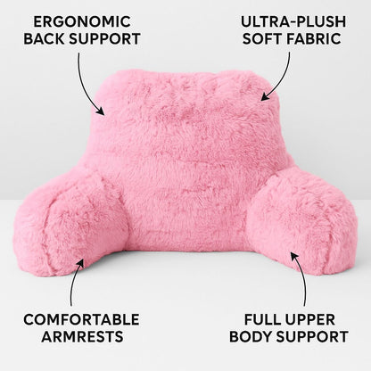Reading Pillow Backrest with Arms – Ultra Soft Fluffy Bed Rest Support Cushion | Night Zone