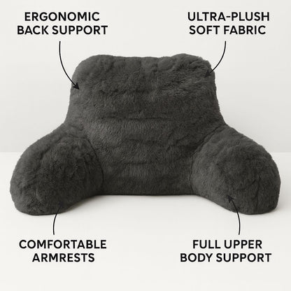 Reading Pillow Backrest with Arms – Ultra Soft Fluffy Bed Rest Support Cushion | Night Zone