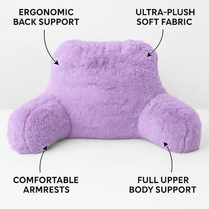 Reading Pillow Backrest with Arms – Ultra Soft Fluffy Bed Rest Support Cushion | Night Zone