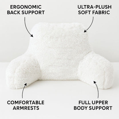 Reading Pillow Backrest with Arms – Ultra Soft Fluffy Bed Rest Support Cushion | Night Zone